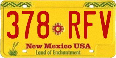 NM license plate 378RFV