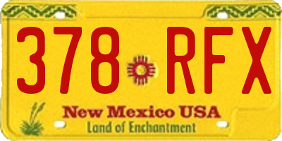NM license plate 378RFX