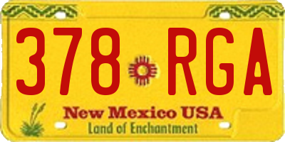 NM license plate 378RGA