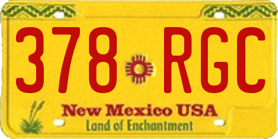 NM license plate 378RGC