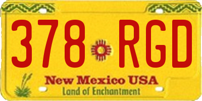 NM license plate 378RGD