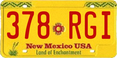 NM license plate 378RGI