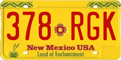 NM license plate 378RGK