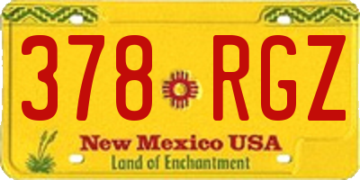NM license plate 378RGZ