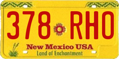 NM license plate 378RHO