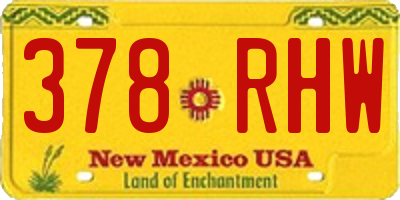 NM license plate 378RHW