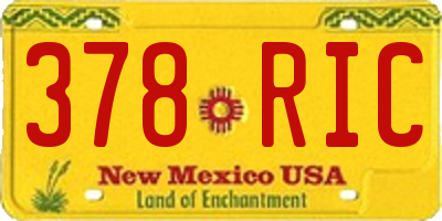 NM license plate 378RIC
