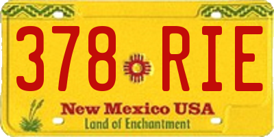 NM license plate 378RIE
