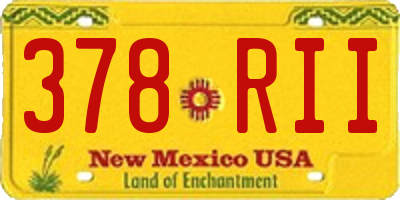 NM license plate 378RII
