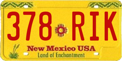 NM license plate 378RIK