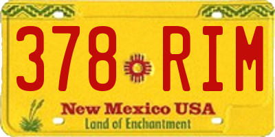 NM license plate 378RIM