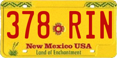 NM license plate 378RIN