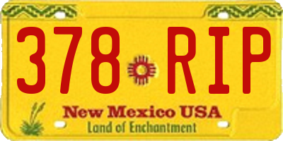 NM license plate 378RIP