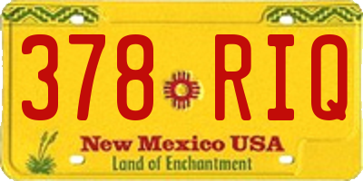 NM license plate 378RIQ