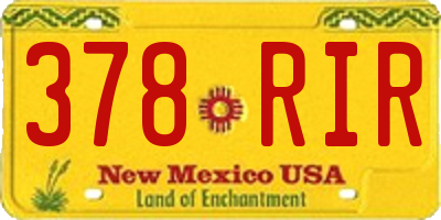 NM license plate 378RIR