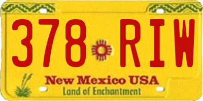 NM license plate 378RIW