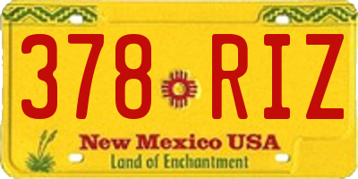 NM license plate 378RIZ