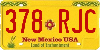 NM license plate 378RJC