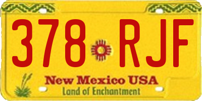 NM license plate 378RJF