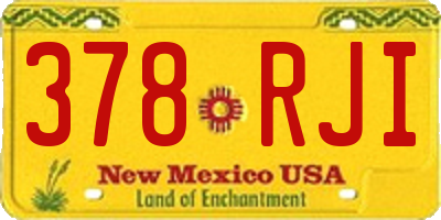 NM license plate 378RJI
