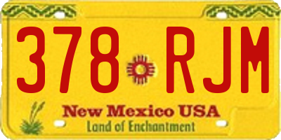 NM license plate 378RJM