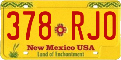 NM license plate 378RJO