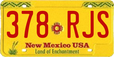 NM license plate 378RJS