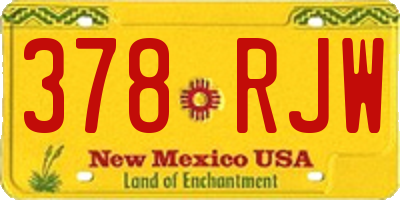 NM license plate 378RJW