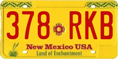NM license plate 378RKB