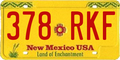 NM license plate 378RKF