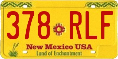 NM license plate 378RLF