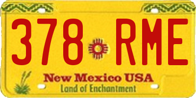 NM license plate 378RME