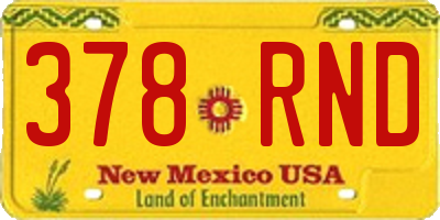 NM license plate 378RND