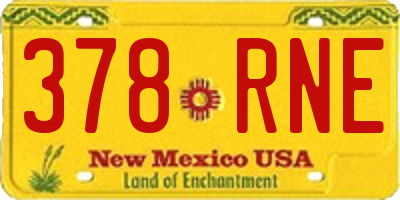 NM license plate 378RNE