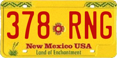 NM license plate 378RNG