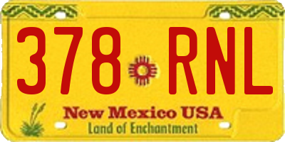 NM license plate 378RNL