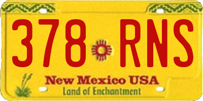 NM license plate 378RNS