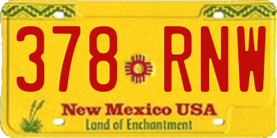 NM license plate 378RNW