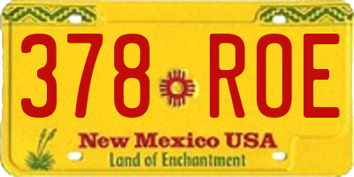 NM license plate 378ROE