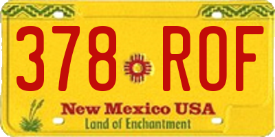 NM license plate 378ROF