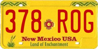 NM license plate 378ROG
