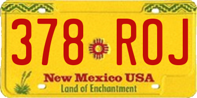 NM license plate 378ROJ