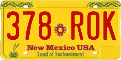 NM license plate 378ROK