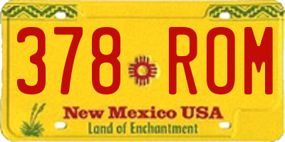 NM license plate 378ROM