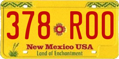 NM license plate 378ROO