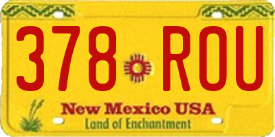 NM license plate 378ROU