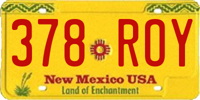 NM license plate 378ROY