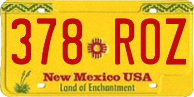NM license plate 378ROZ