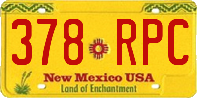 NM license plate 378RPC