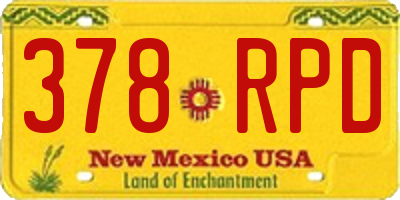 NM license plate 378RPD